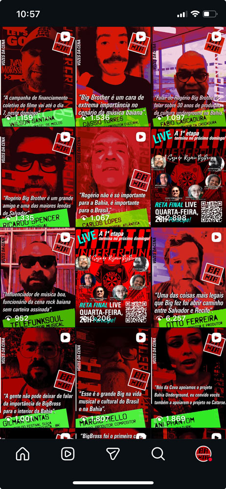 Detail view of Bahia Underground official Instagram profile screenshot